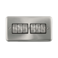 Front view of Click Deco Plus Satin Chrome 6G Light Switch