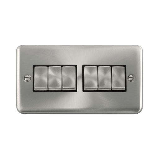 Front view of Click Deco Plus Satin Chrome 6G Light Switch