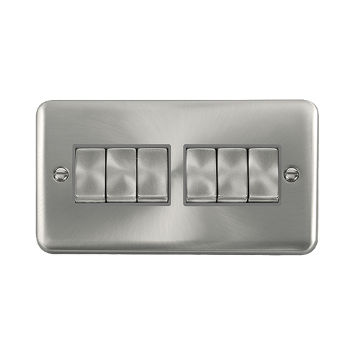 Front view of Click Deco Plus Satin Chrome 6G Light Switch