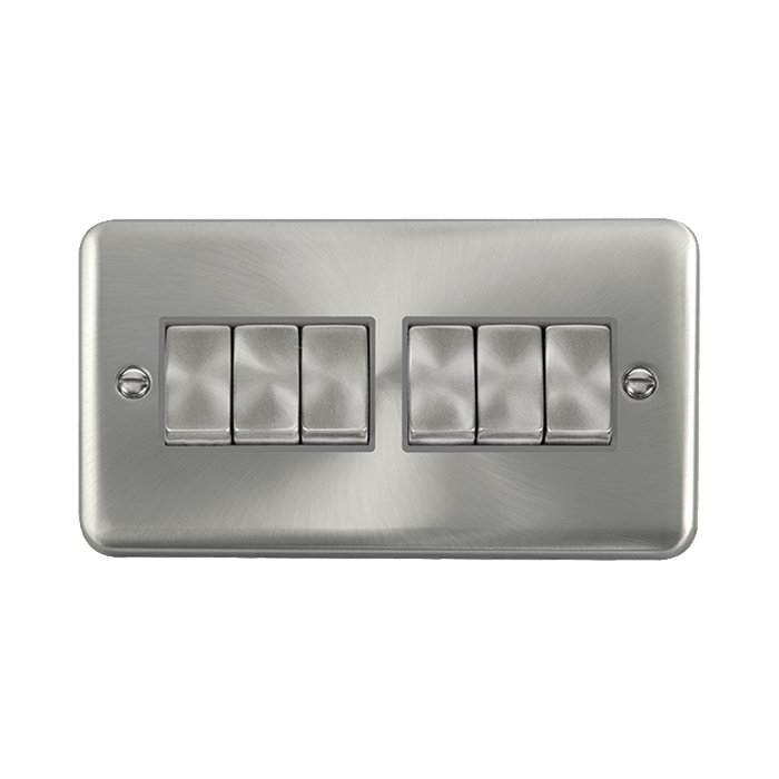 Front view of Click Deco Plus Satin Chrome 6G Light Switch