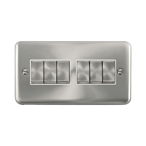 Front view of Click Deco Plus Satin Chrome 6G Light Switch