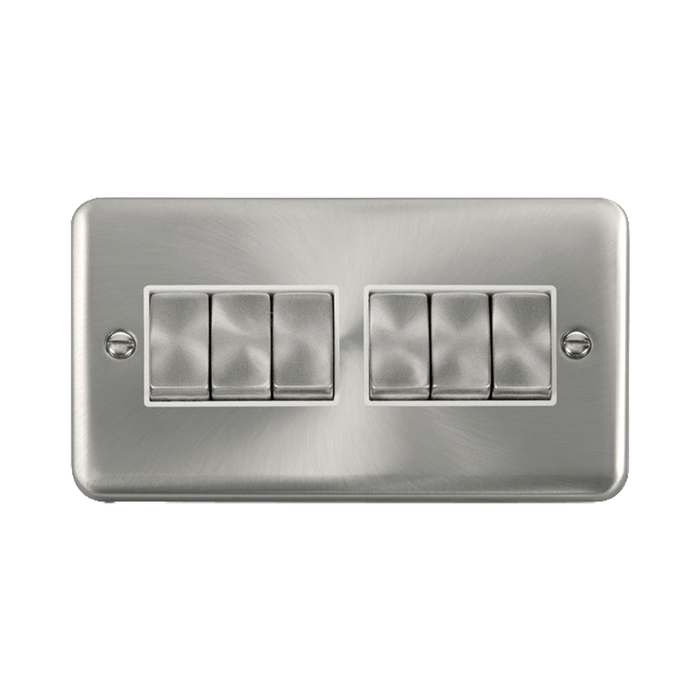 Front view of Click Deco Plus Satin Chrome 6G Light Switch