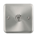 Front view of Click Deco Plus Satin Chrome 1G Toggle Switch