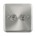 Front view of Click Deco Plus Satin Chrome 2G Toggle Switch
