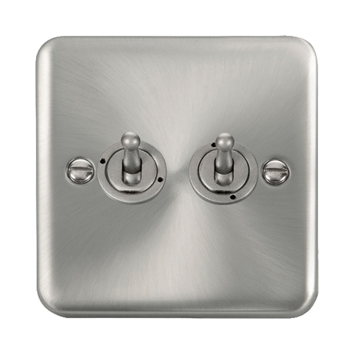 Front view of Click Deco Plus Satin Chrome 2G Toggle Switch