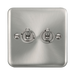 Front view of Click Deco Plus Satin Chrome 2G Toggle Switch