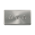 Front view of Click Deco Plus Satin Chrome 3G Toggle Switch