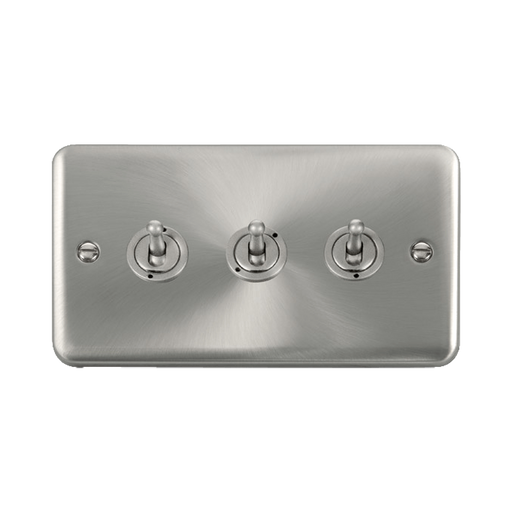 Front view of Click Deco Plus Satin Chrome 3G Toggle Switch
