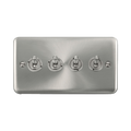 Front view of Click Deco Plus Satin Chrome 4G Toggle Switch