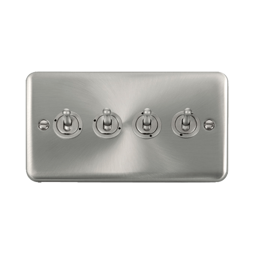 Front view of Click Deco Plus Satin Chrome 4G Toggle Switch
