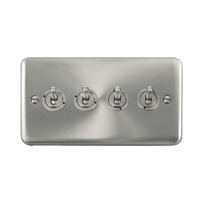 Front view of Click Deco Plus Satin Chrome 4G Toggle Switch