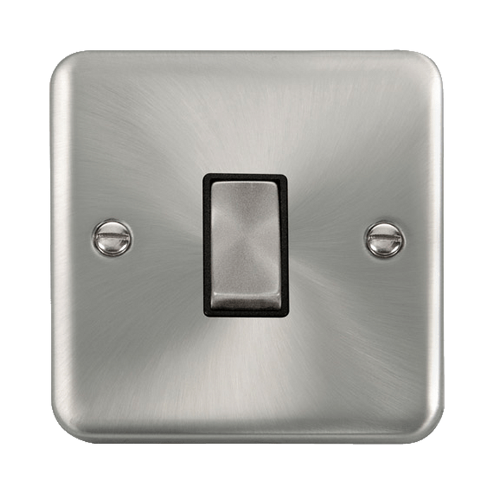 Front view of Click Deco Plus Satin Chrome Intermediate Switch