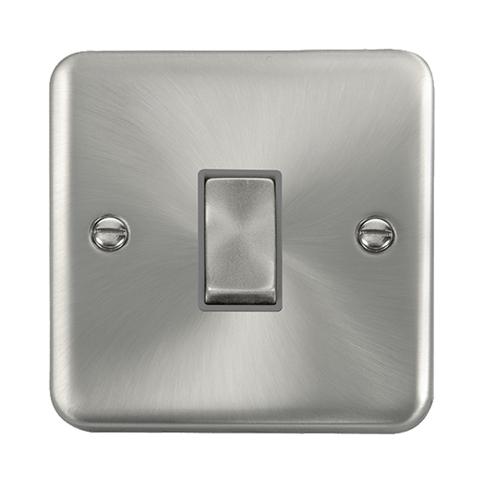 Front view of Click Deco Plus Satin Chrome Intermediate Switch
