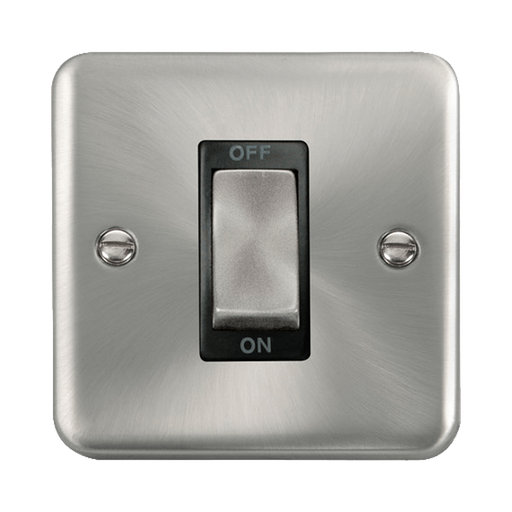 Front view of Click Deco Plus Satin Chrome 45A Cooker Switch