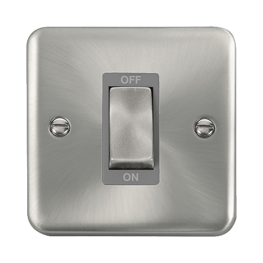 Front view of Click Deco Plus Satin Chrome 45A Cooker Switch