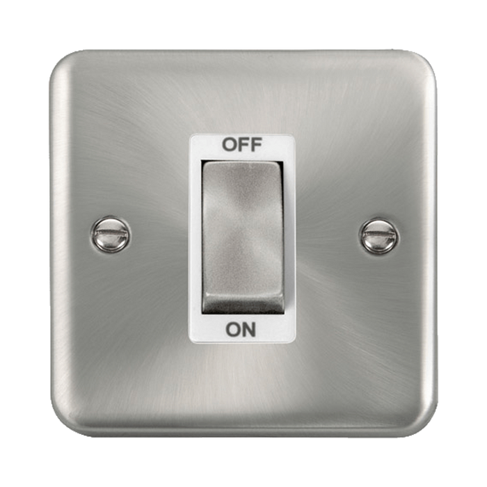 Front view of Click Deco Plus Satin Chrome 45A Cooker Switch