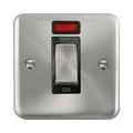 Front view of Click Deco Plus Satin Chrome 45A Cooker Switch with Neon