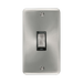 Front view of Click Deco Plus Satin Chrome 45A Cooker Switch