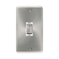 Front view of Click Deco Plus Satin Chrome 45A Cooker Switch