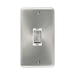 Front view of Click Deco Plus Satin Chrome 45A Cooker Switch