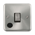 Front view of Click Deco Plus Satin Chrome 20A Double Pole Switch with Flex