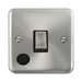Front view of Click Deco Plus Satin Chrome 20A Double Pole Switch with Flex