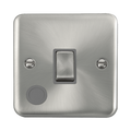 Front view of Click Deco Plus Satin Chrome 20A Double Pole Switch with Flex