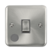 Front view of Click Deco Plus Satin Chrome 20A Double Pole Switch with Flex