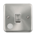 Front view of Click Deco Plus Satin Chrome 20A Double Pole Switch with Flex
