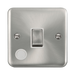 Front view of Click Deco Plus Satin Chrome 20A Double Pole Switch with Flex