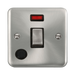 Front view of Click Deco Plus Satin Chrome 20A Double Pole Switch with Neon and Flex