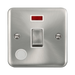 Front view of Click Deco Plus Satin Chrome 20A Double Pole Switch with Neon and Flex