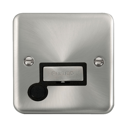 Front view of Click Deco Plus Satin Chrome 13A Unswitched Spur with Flex