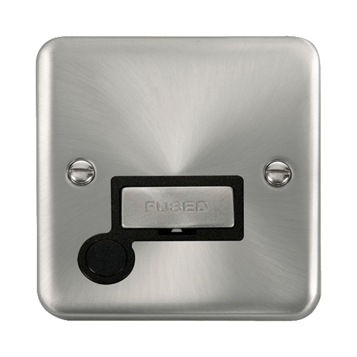 Front view of Click Deco Plus Satin Chrome 13A Unswitched Spur with Flex