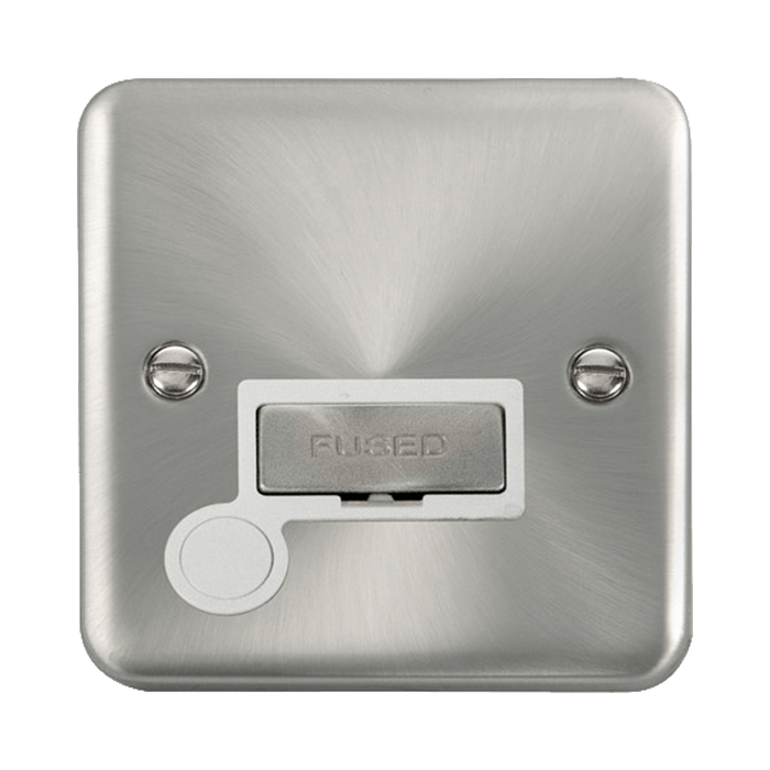 Front view of Click Deco Plus Satin Chrome 13A Unswitched Spur with Flex