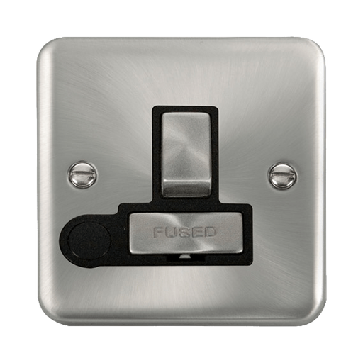 Front view of Click Deco Plus Satin Chrome 13A Switched Spur with Flex