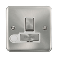 Front view of Click Deco Plus Satin Chrome 13A Switched Spur with Flex