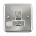 Front view of Click Deco Plus Satin Chrome 13A Switched Spur with Flex