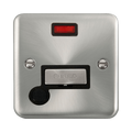 Front view of Click Deco Plus Satin Chrome 13A Fused Connection Unit with Neon and Flex