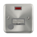 Front view of Click Deco Plus Satin Chrome 13A Fused Connection Unit with Neon and Flex