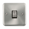 Front view of Click Deco Plus Satin Chrome 20A Double Pole Switch