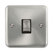 Front view of Click Deco Plus Satin Chrome 20A Double Pole Switch