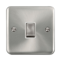 Front view of Click Deco Plus Satin Chrome 20A Double Pole Switch