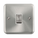Front view of Click Deco Plus Satin Chrome 20A Double Pole Switch