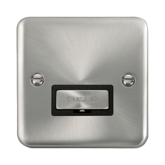 Front view of Click Deco Plus Satin Chrome 13A Unswitched Spur