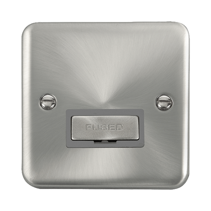Front view of Click Deco Plus Satin Chrome 13A Unswitched Spur