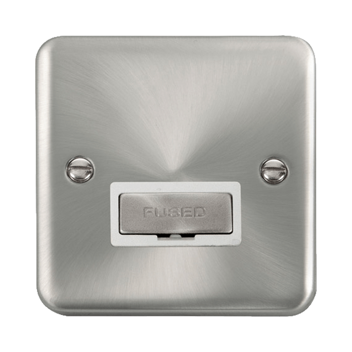 Front view of Click Deco Plus Satin Chrome 13A Unswitched Spur