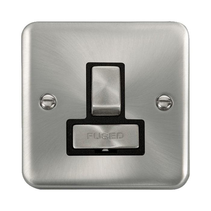 Front view of Click Deco Plus Satin Chrome 13A Switched Spur
