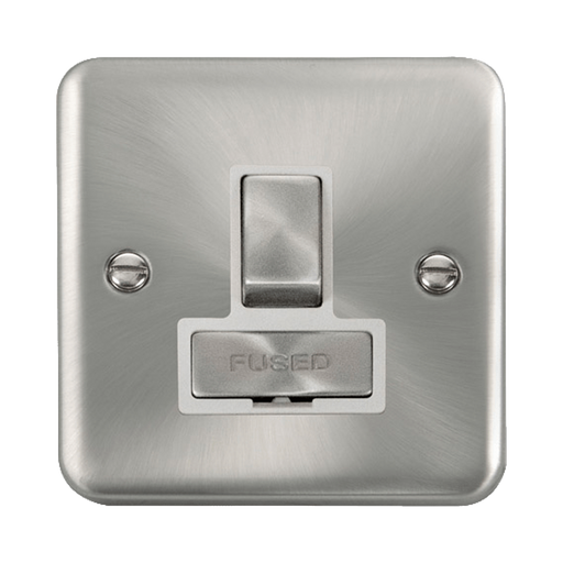 Front view of Click Deco Plus Satin Chrome 13A Switched Spur