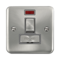Front view of Click Deco Plus Satin Chrome 13A Switched Spur with Neon